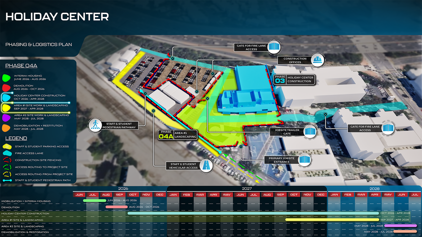 High-impact 3D bid visualization — Campbell Hall School, Studio City CA